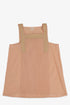 Golden pleated cotton voile top