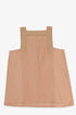 Golden pleated cotton voile top