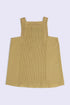Golden pleated cotton voile top