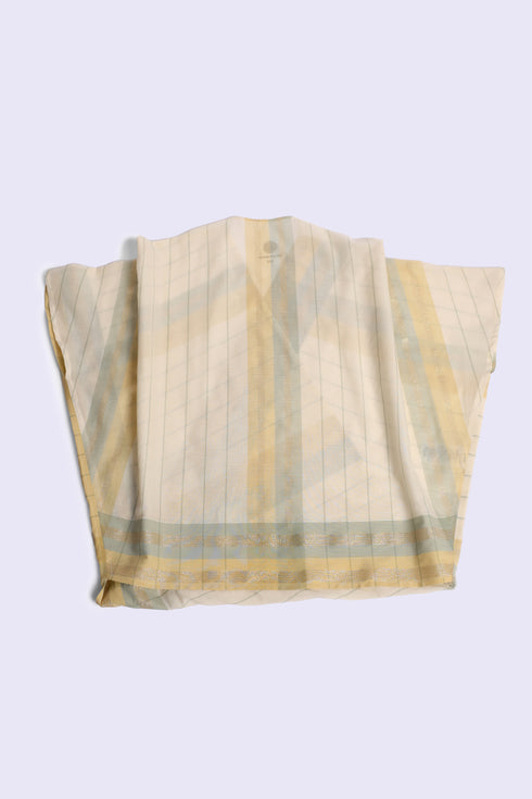 Woven crossover top with V-neckline