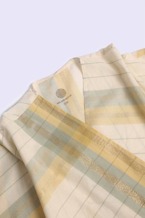 Woven crossover top with V-neckline