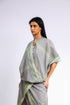 Woven crossover top with V-neckline