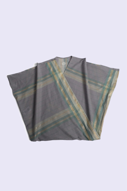 Woven crossover top with V-neckline