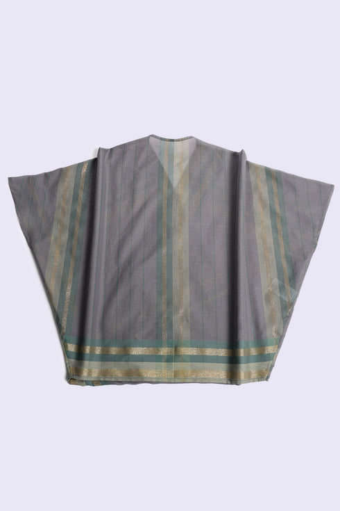 Woven crossover top with V-neckline