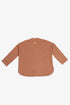 Oversized Egyptian cotton slub shirt with stand collar