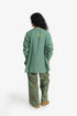 Oversized Egyptian cotton slub shirt with stand collar