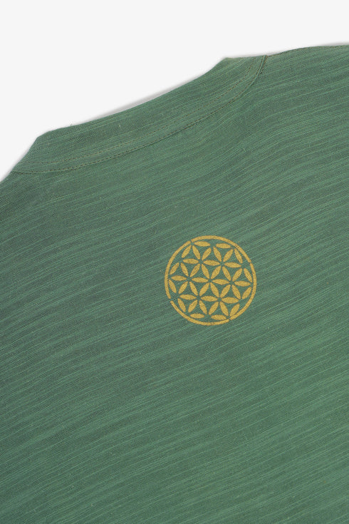 Oversized Egyptian cotton slub shirt with stand collar