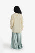 Oversized Egyptian cotton slub shirt with stand collar