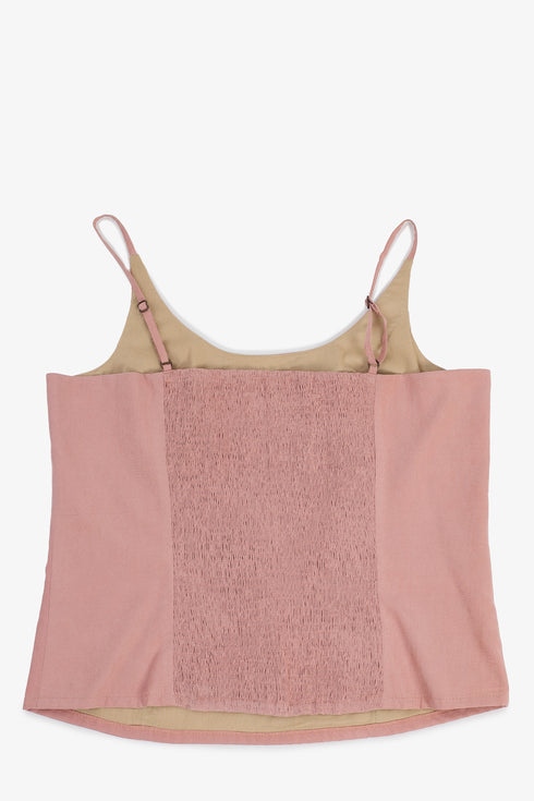 Fitted sleeveless top with adjustable straps
