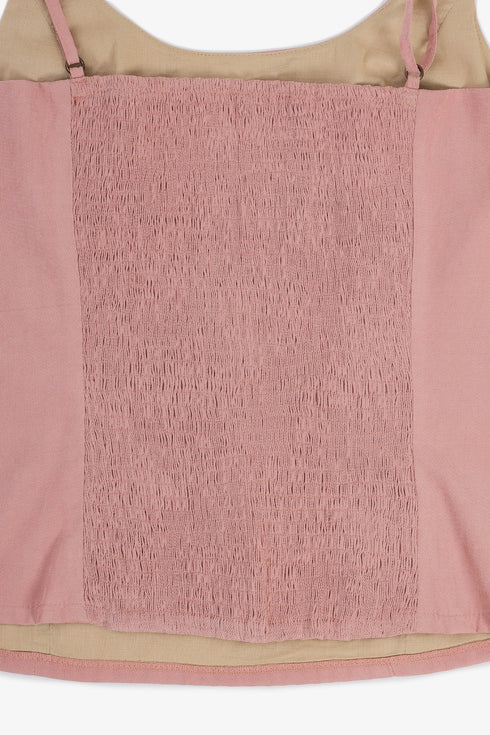 Fitted sleeveless top with adjustable straps