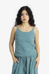 Fitted sleeveless top with adjustable straps