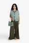 Embroidered short vest with wool yarn detailing