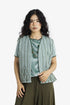 Embroidered short vest with wool yarn detailing