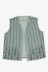 Embroidered short vest with wool yarn detailing