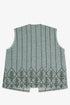 Embroidered short vest with wool yarn detailing