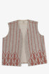 Embroidered short vest with wool yarn detailing