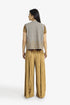Embroidered short vest with wool yarn detailing