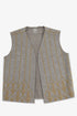 Embroidered short vest with wool yarn detailing