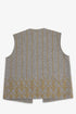 Embroidered short vest with wool yarn detailing