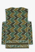Quilted printed sleeveless cotton top with velvet piping