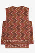 Quilted printed sleeveless cotton top with velvet piping