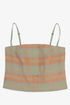 Gold striped cotton bustier with adjustable straps