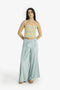 Gold striped cotton bustier with adjustable straps