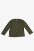 Ribbed button-front cardigan with round neckline