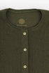 Ribbed button-front cardigan with round neckline