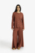 Ribbed button-front cardigan with round neckline