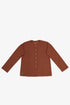 Ribbed button-front cardigan with round neckline