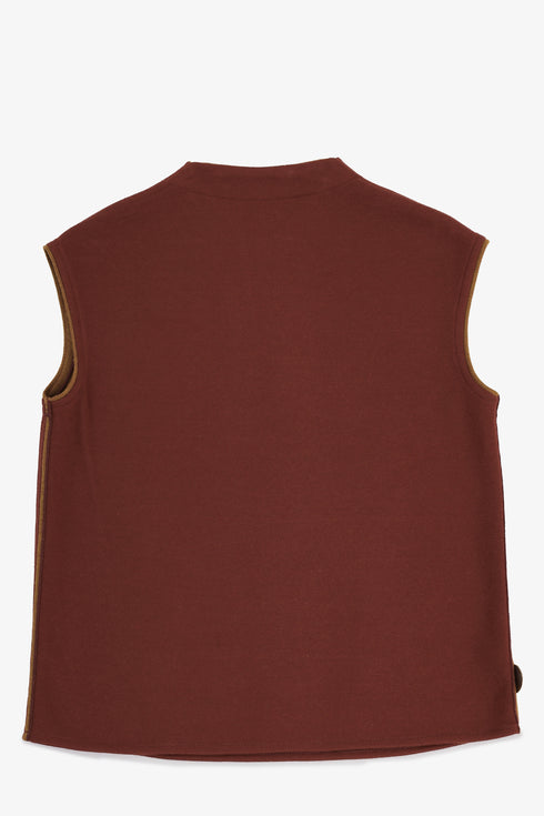 Reversible jacquard top with V neckline