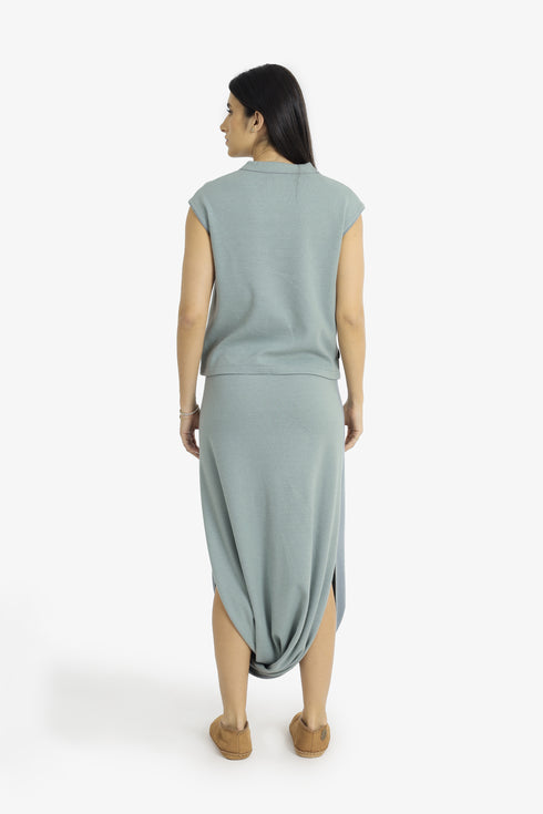 Reversible jacquard top with V neckline