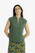 Reversible jacquard top with V neckline