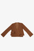 Patterned jacquard wrap top with side tie