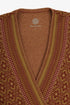 Patterned jacquard wrap top with side tie