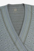 Patterned jacquard wrap top with side tie