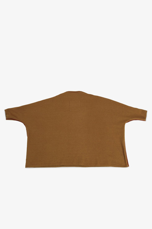 Reversible oversized jacquard top with embroidery