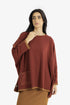 Reversible oversized jacquard top with embroidery