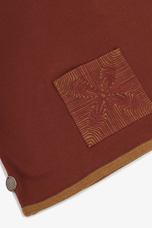 Reversible oversized jacquard top with embroidery