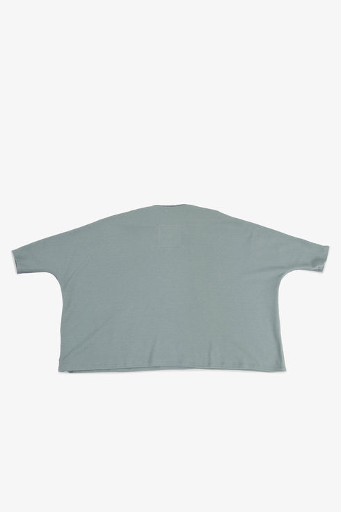 Reversible oversized jacquard top with embroidery