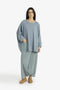 Reversible oversized jacquard top with embroidery