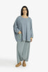 Reversible oversized jacquard top with embroidery