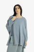 Reversible oversized jacquard top with embroidery