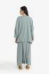 Reversible oversized jacquard top with embroidery