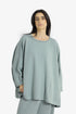 Reversible oversized jacquard top with embroidery