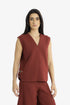 Hand embroidered sleeveless top with V neckline