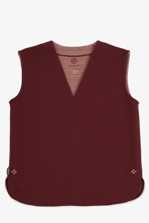 Hand embroidered sleeveless top with V neckline
