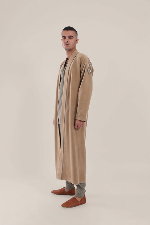 Long coat in wool blend