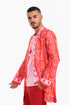 Long jacket in printed cotton with pockets